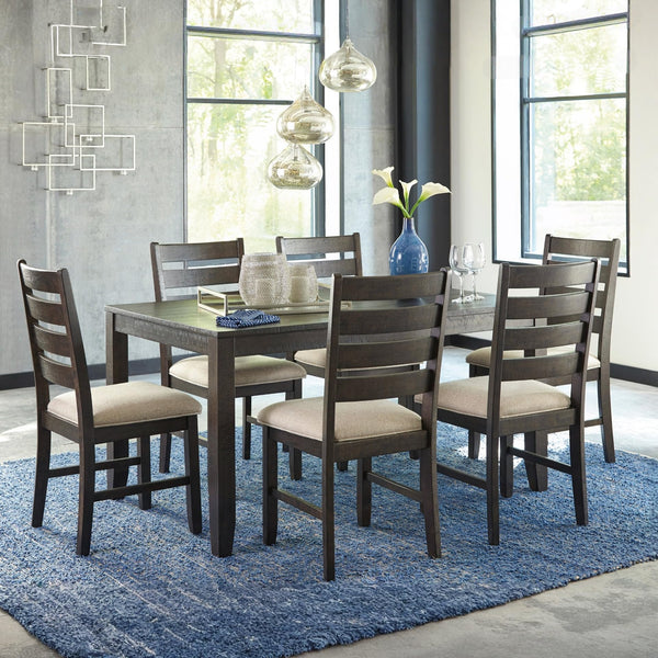 7-Piece Dining Table Set with 6 Upholstered Chairs