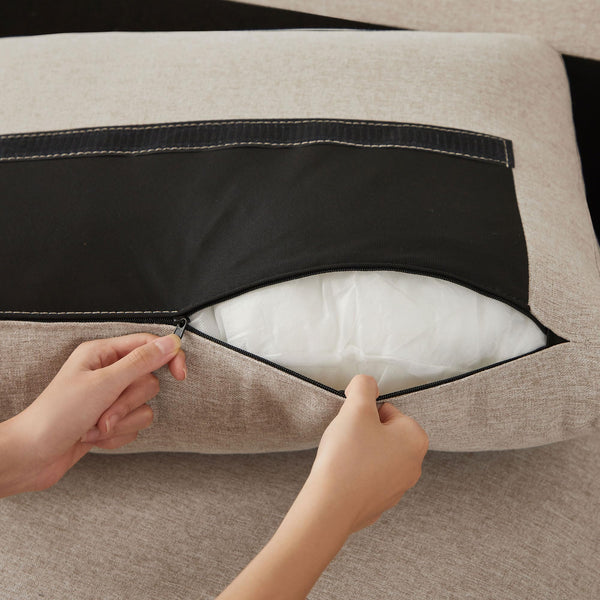 U-Shaped Sectional Sofa with Storage Ottoman
