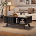 Mid-Century Modern Coffee Table with Sliding Cabinet Door