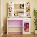 Vanity Desk with Mirror, Lights & RGB Drawers