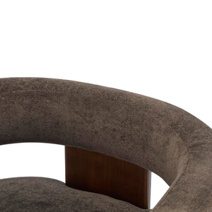Barrel Accent Chair – Velvet Upholstered Lounge Chair with Rubberwood Frame