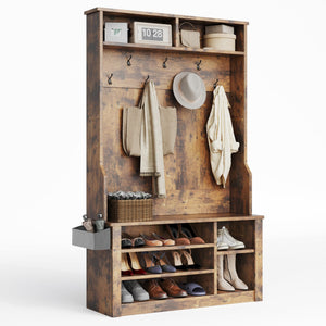 Entryway Hall Tree with Bench & Storage
