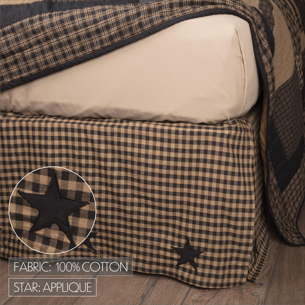 Black Check Star 6-Piece Quilt Bedding Set