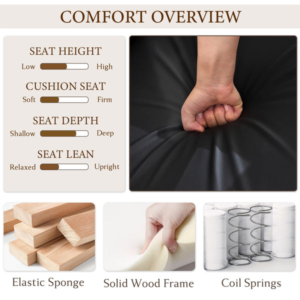 50" Faux Leather Loveseat Sofa with Wood Arms