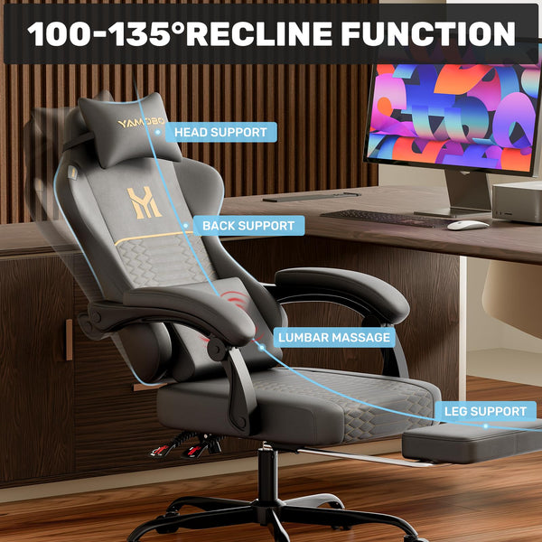 Gaming Chair with Footrest & Recliner