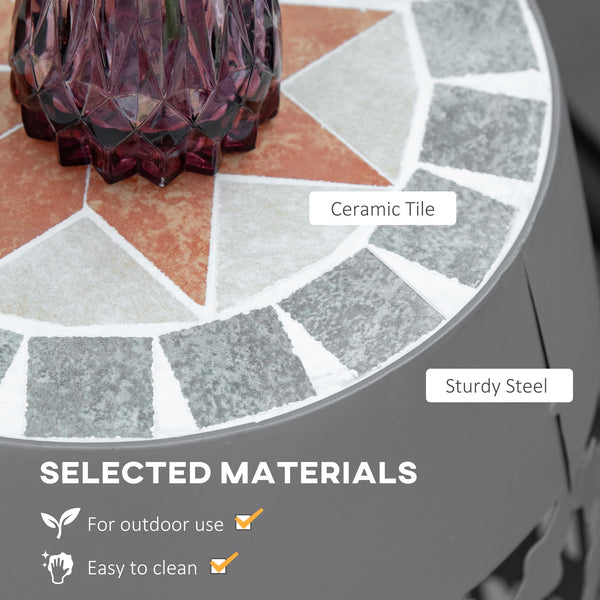 Mosaic Round Outdoor Side Table