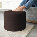 Round Boucle Pouf Ottoman Footrest