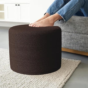Round Boucle Pouf Ottoman Footrest