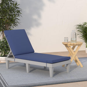 Outdoor Patio Chaise Lounge Chair with Adjustable Backrest & Cushion