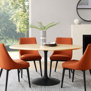 60" Oval Artificial Travertine Dining Table with Pedestal Base