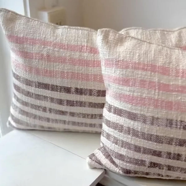 14x24 Lumbar Pillow Cover – Handwoven Cotton Accent Cushion