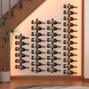 Wall-Mounted Metal Wine Rack – 9, 12, 24 & 36 Bottle Organizer