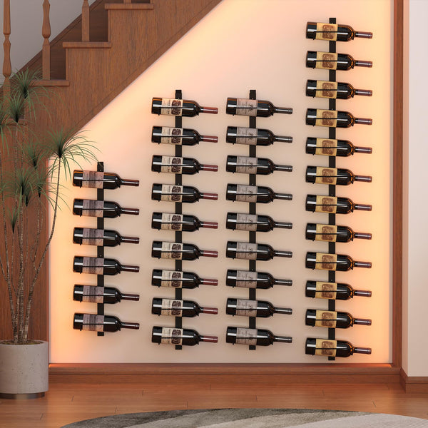 Wall-Mounted Metal Wine Rack – 9, 12, 24 & 36 Bottle Organizer