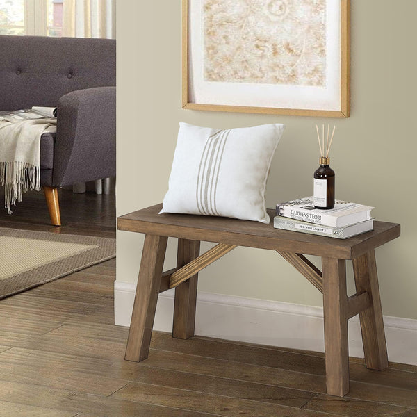 Solid Wood Farmhouse Entryway Bench