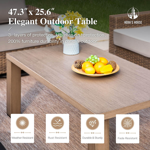 Outdoor Wicker Patio Conversation Set with Swivel Chairs