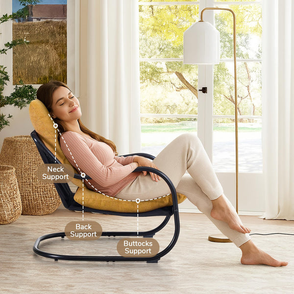 Modern Metal Frame Accent Chair with Upholstered Cushion
