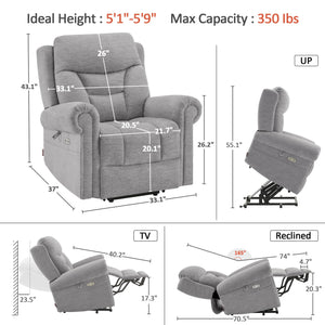 Power Lift Recliner Chair with Massage & Heating