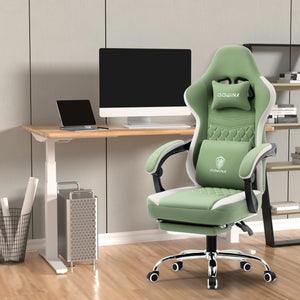 Ergonomic Gaming Chair with Pocket Spring Cushion & Footrest