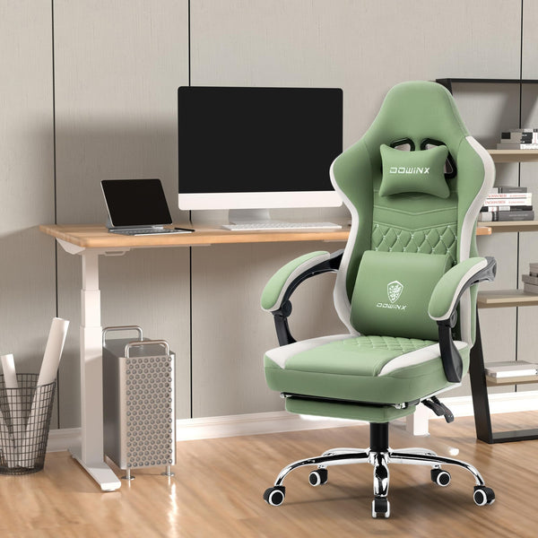 Ergonomic Gaming Chair with Pocket Spring Cushion & Footrest