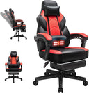 Big & Tall Gaming Chair with Footrest, Massage Lumbar Support & 360° Swivel