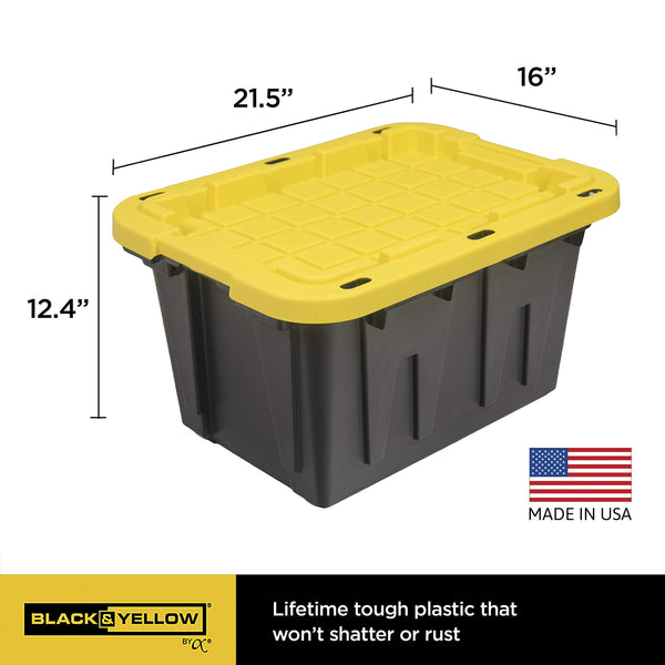 Heavy Duty Stackable Storage Bins with Lids – 5 & 12 Gallon