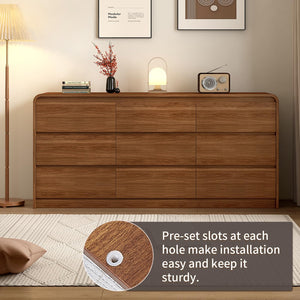 6-Drawer Dresser – Engineered Wood & Oak, 47.2"W
