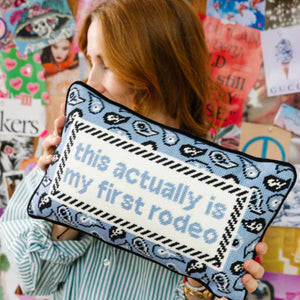 Needlepoint Decorative Throw Pillow – First Rodeo