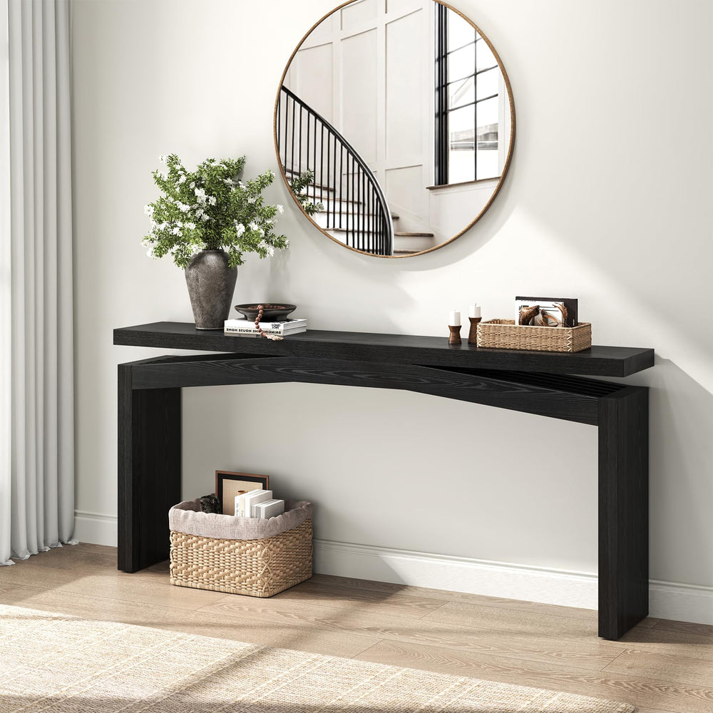 63-Inch Wooden Console Table for Entryway & Living Room