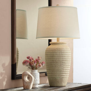 Southwest Rustic Jug Table Lamps Set of 2 – 28" Sand Finish, Cream Shade