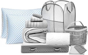 Twin XL Dorm Room Complete Bedding & Organizer Set