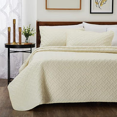 Bamboo Quilt Set – 3-Piece Quilted Coverlet with Pillow Shams