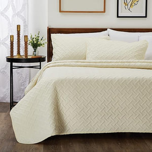 Bamboo Quilt Set – 3-Piece Quilted Coverlet with Pillow Shams