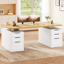 Electric Standing Desk with Drawers & Power Outlets – 55 Inch Adjustable Height