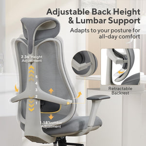 Ergonomic High-Back Mesh Office Chair with Adjustable Lumbar Support