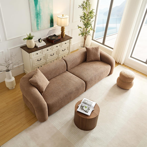 Modern Sectional Sofa 3-Seater with Curved Armrests