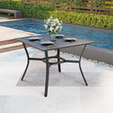 Outdoor Metal Dining Table with Umbrella Hole – 4 Sizes