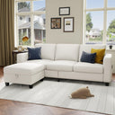 L-Shaped Sectional Sofa with Storage Ottoman