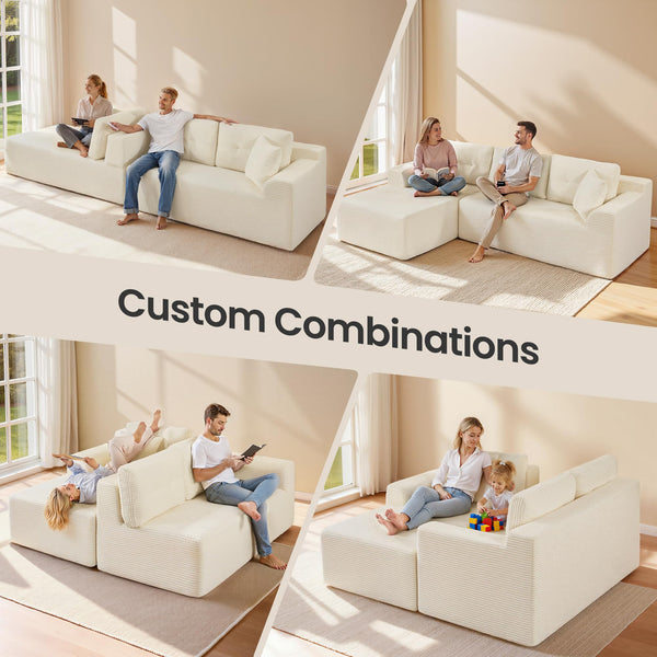 Modular Sectional Sofa with Left-Facing Chaise & Deep Seat