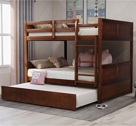 Full Over Full Bunk Bed with Trundle & Ladder