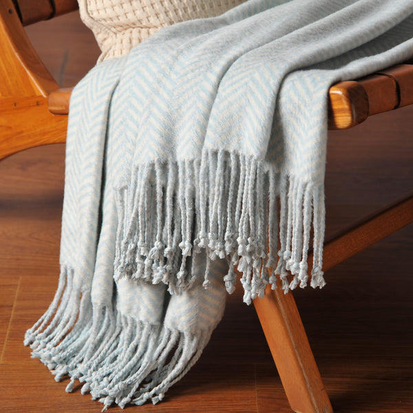 Silk Throw Blanket with Hand-Knotted Fringe