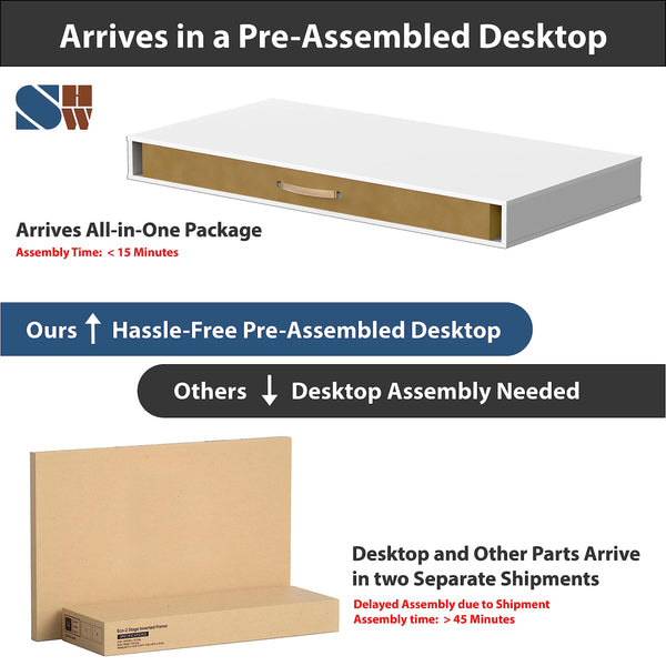 48-Inch Electric Height Adjustable Standing Desk with Keyboard Tray & 2 Drawers
