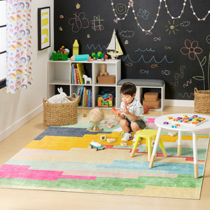 Southwest Pop Kids Washable Area Rug – Pink Multi