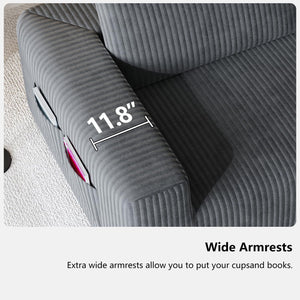 108" Modular L-Shaped Cloud Sectional Sofa with Deep Seat & Chaise