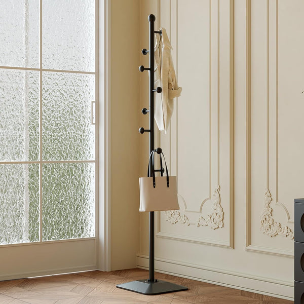 Metal Freestanding Coat Rack with 7 Hooks and Heavy Base