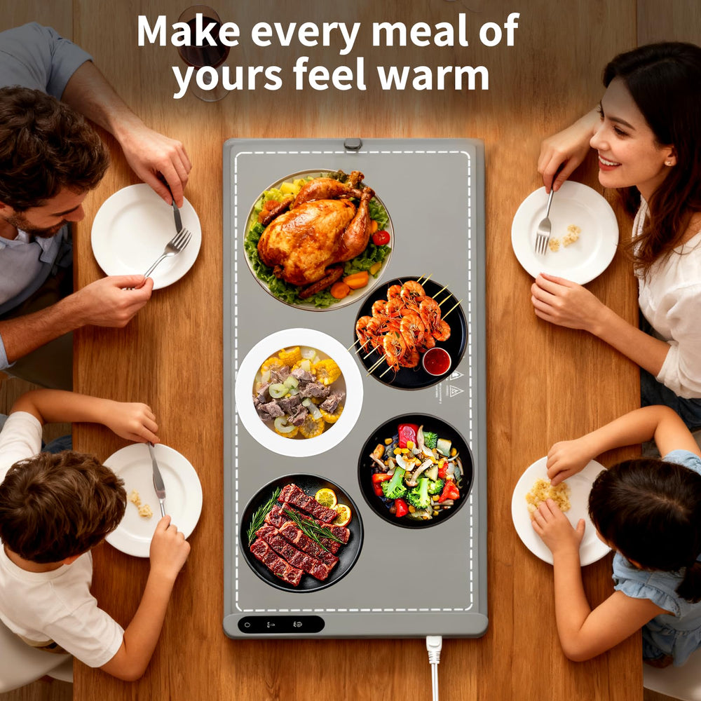 Extra Large Electric Food Warming Mat with 6 Temperature Settings