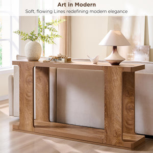63-Inch Modern Console Table with 2-Tier Storage