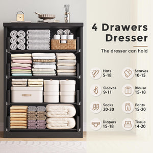 4-Drawer Dresser Chest of Drawers