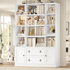 71 Inch Tall Bookcase with Doors and Drawers
