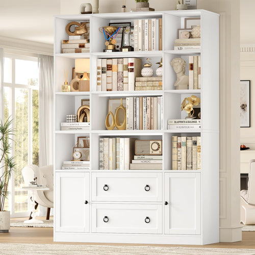 71 Inch Tall Bookcase with Doors and Drawers