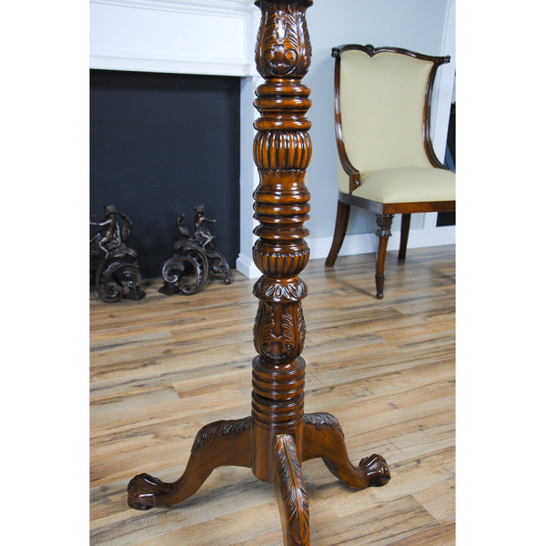 Mahogany Coat Tree Free Standing with Brass Hooks